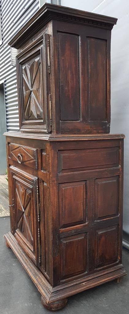 Louis XIII style two-piece recessed high wardrobe