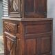 Louis XIII style two-piece recessed high wardrobe