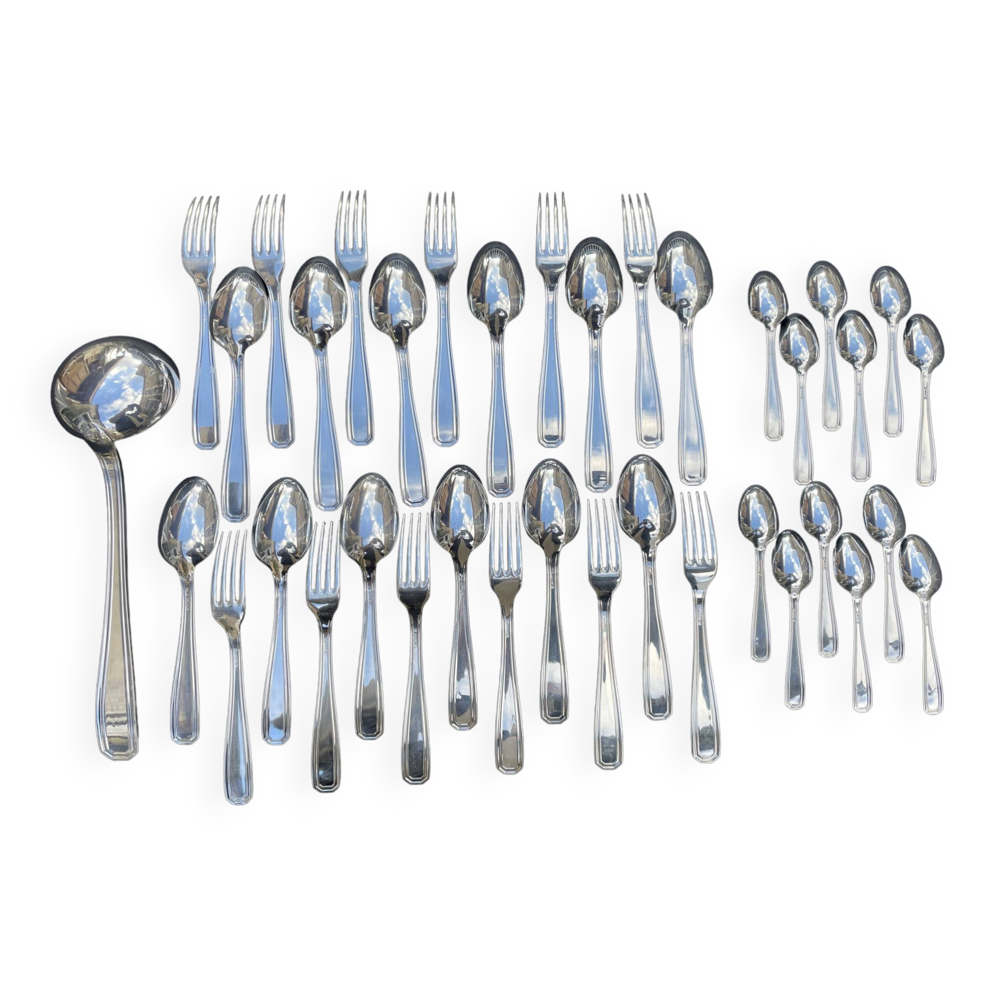 Cutlery set 37 pieces – Alfénide for Christofle América model - Luc Lanel