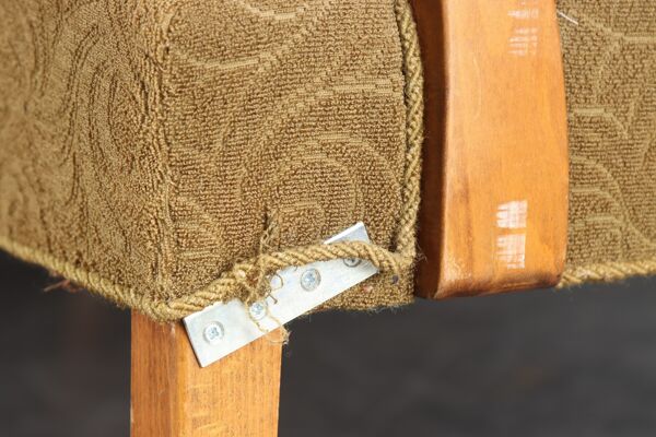 Canapé en bois de hêtre avec accoudoirs incurvés, années 1940/50