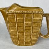 Rectangular ocher ceramic pitcher