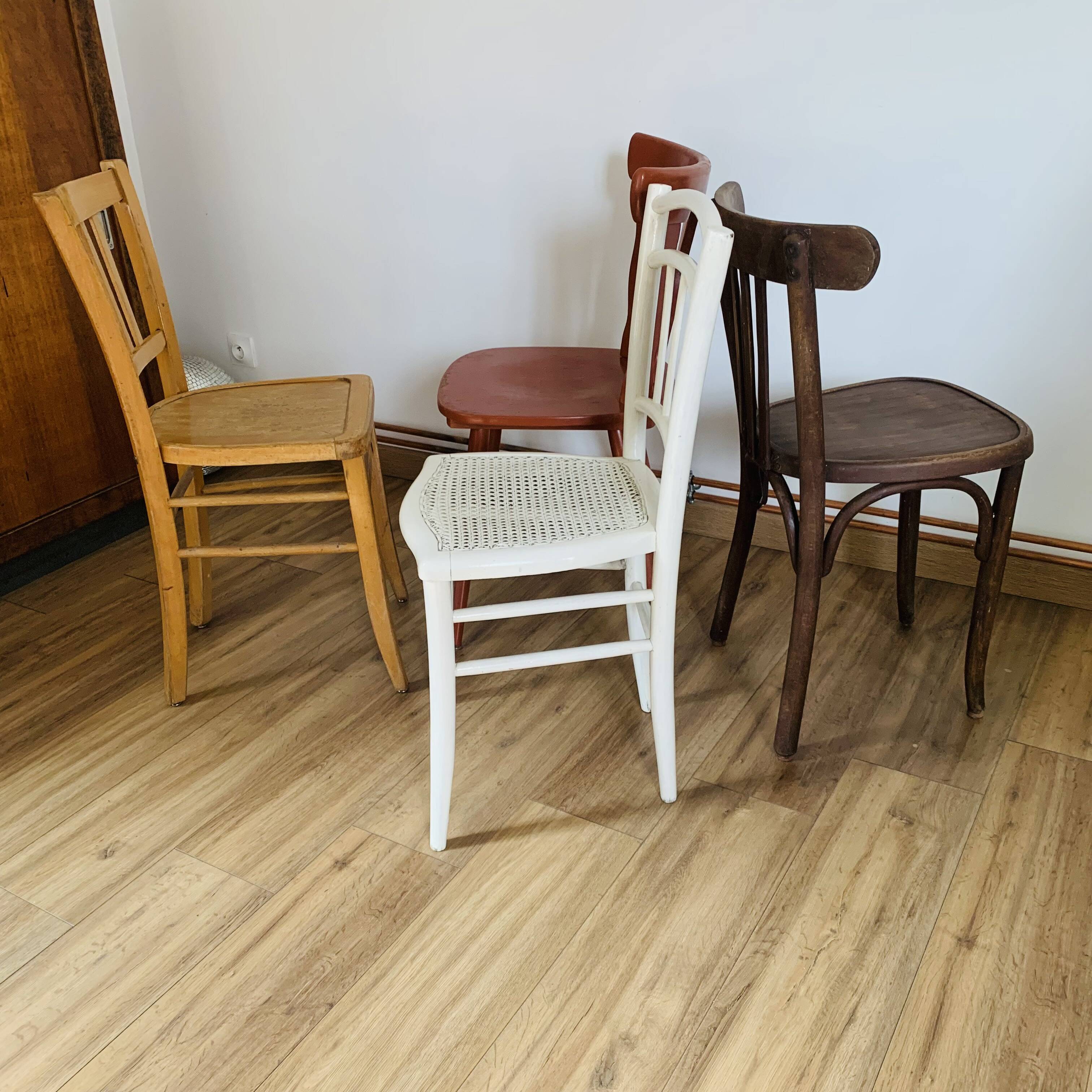 Set of 4 mismatched chairs
