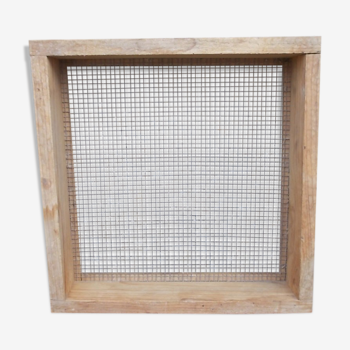 Old square wooden sieve