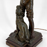 Lamp "La Bonne Soupe" by Victor Rousseau, Art Nouveau, circa 1900