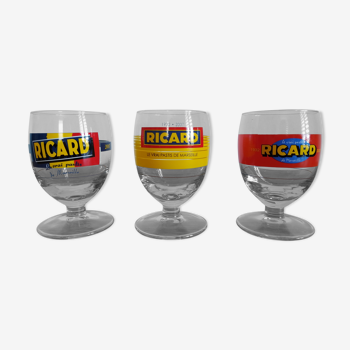 Lot de 3 verres ricard collector 75 ans vintage