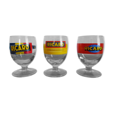 Set of 3 glasses ricard collector 75 years vintage