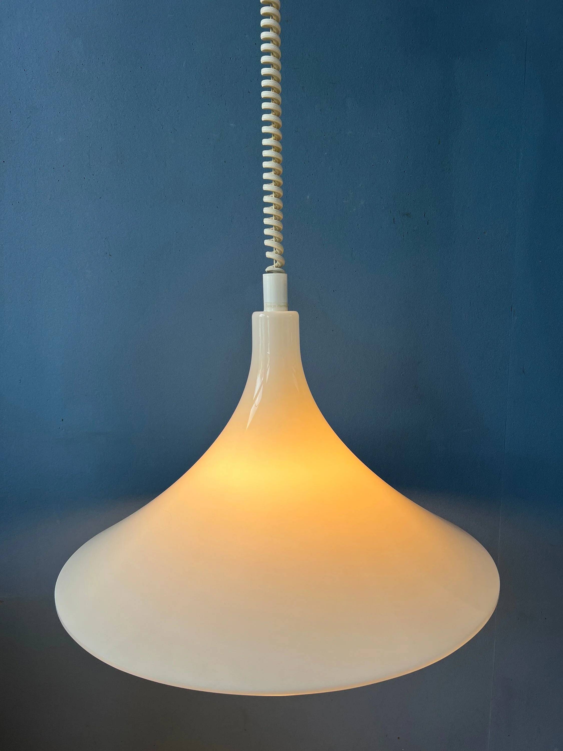 White Space Age Suspension "Witch Hat" Mid-Century