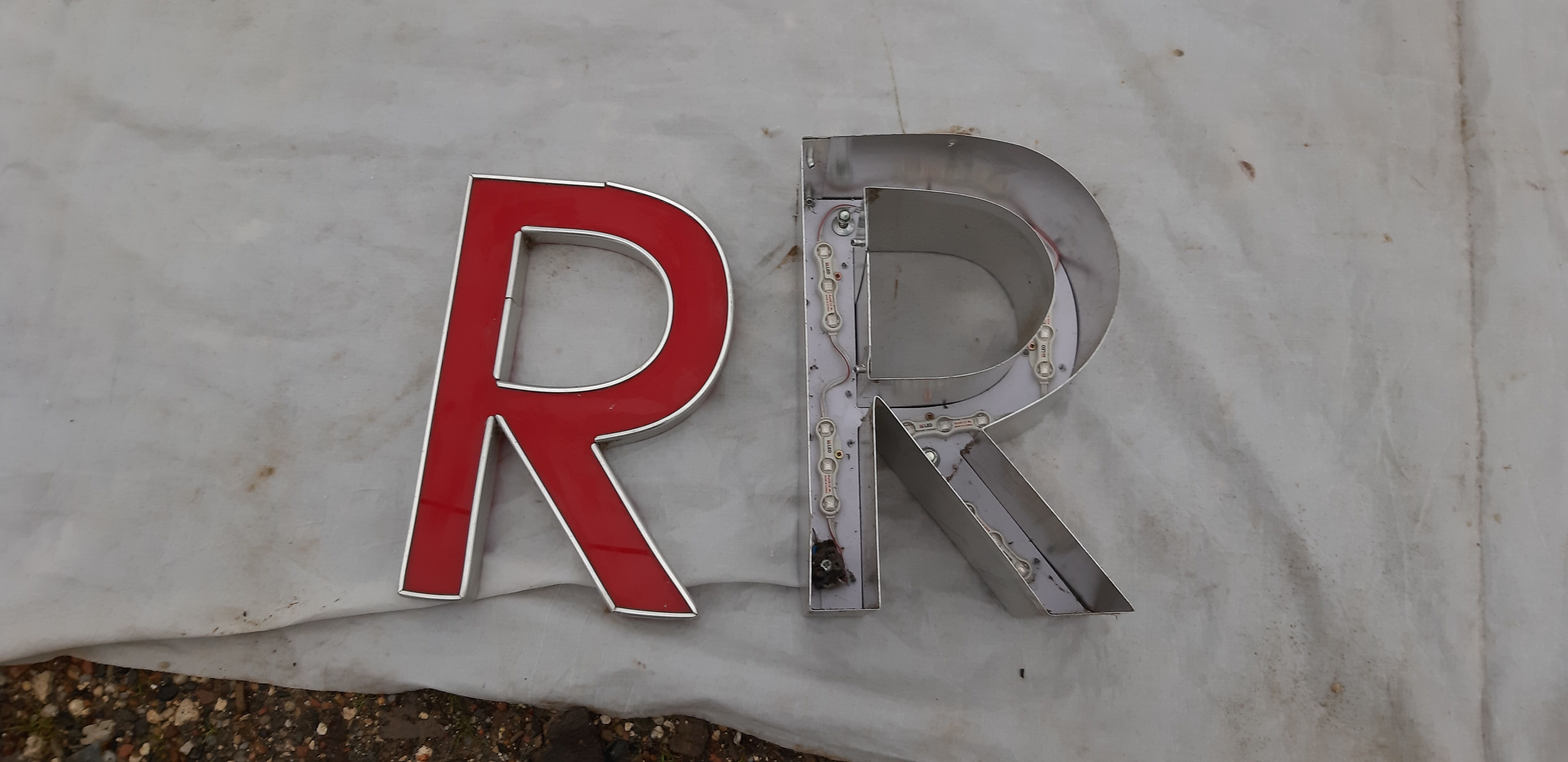 9 luminous industrial letters