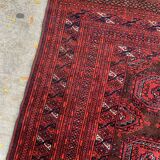 Vintage Uzbek Handmade Bukhara Rug, 4.5' x 5.10' (137cm x 181cm), 1960s