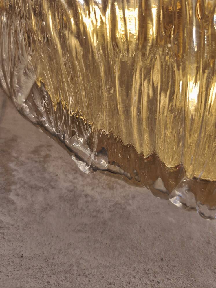 Large wall light / ceiling light in Murano glass, design by Carlo Scarpa, Venini.