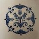 Large antique pedestal salad bowl in Gien earthenware.