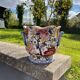Large pot or vase in Gien earthenware with Peony decor