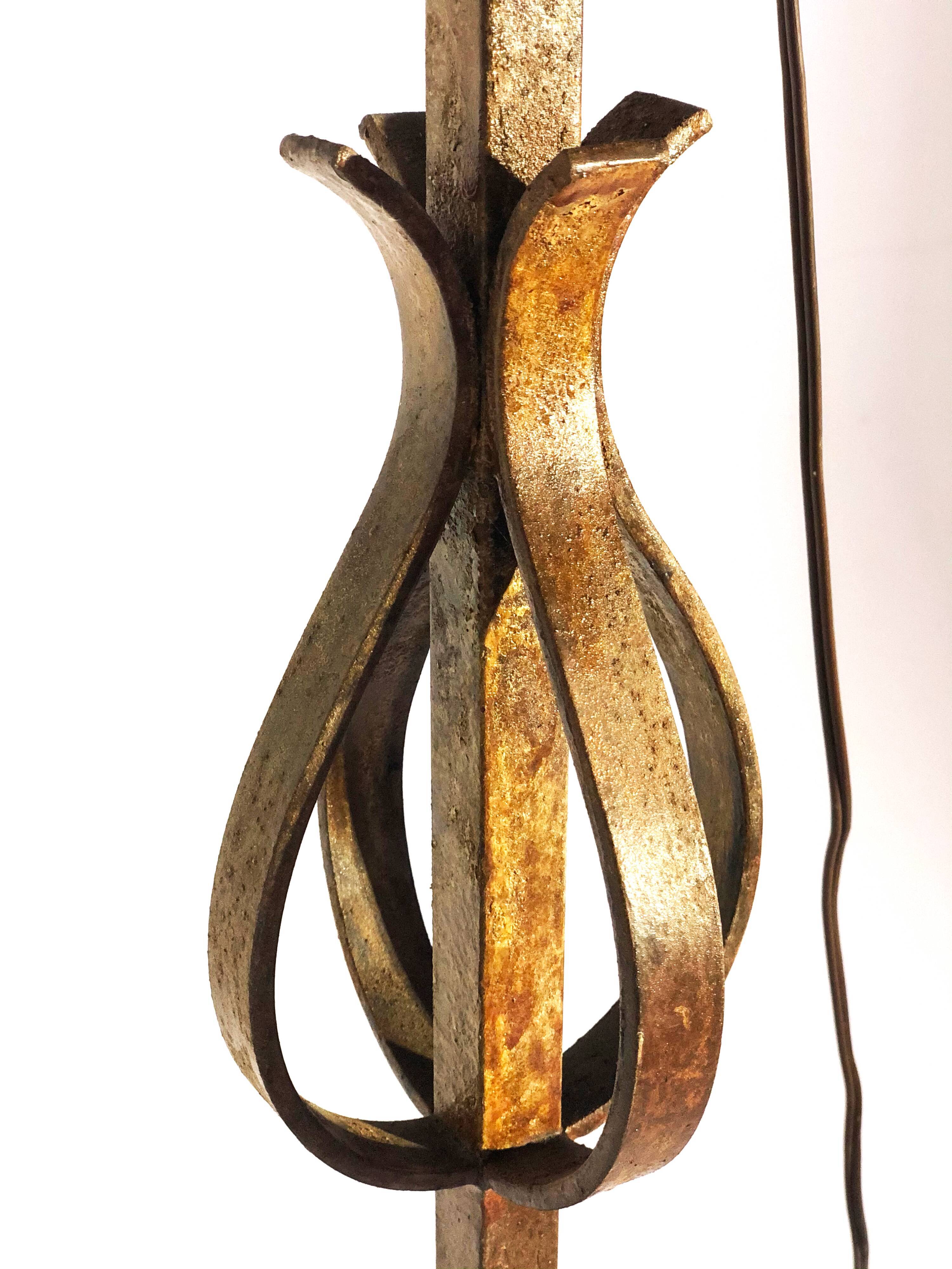 Vintage wrought iron floor lamp 1960