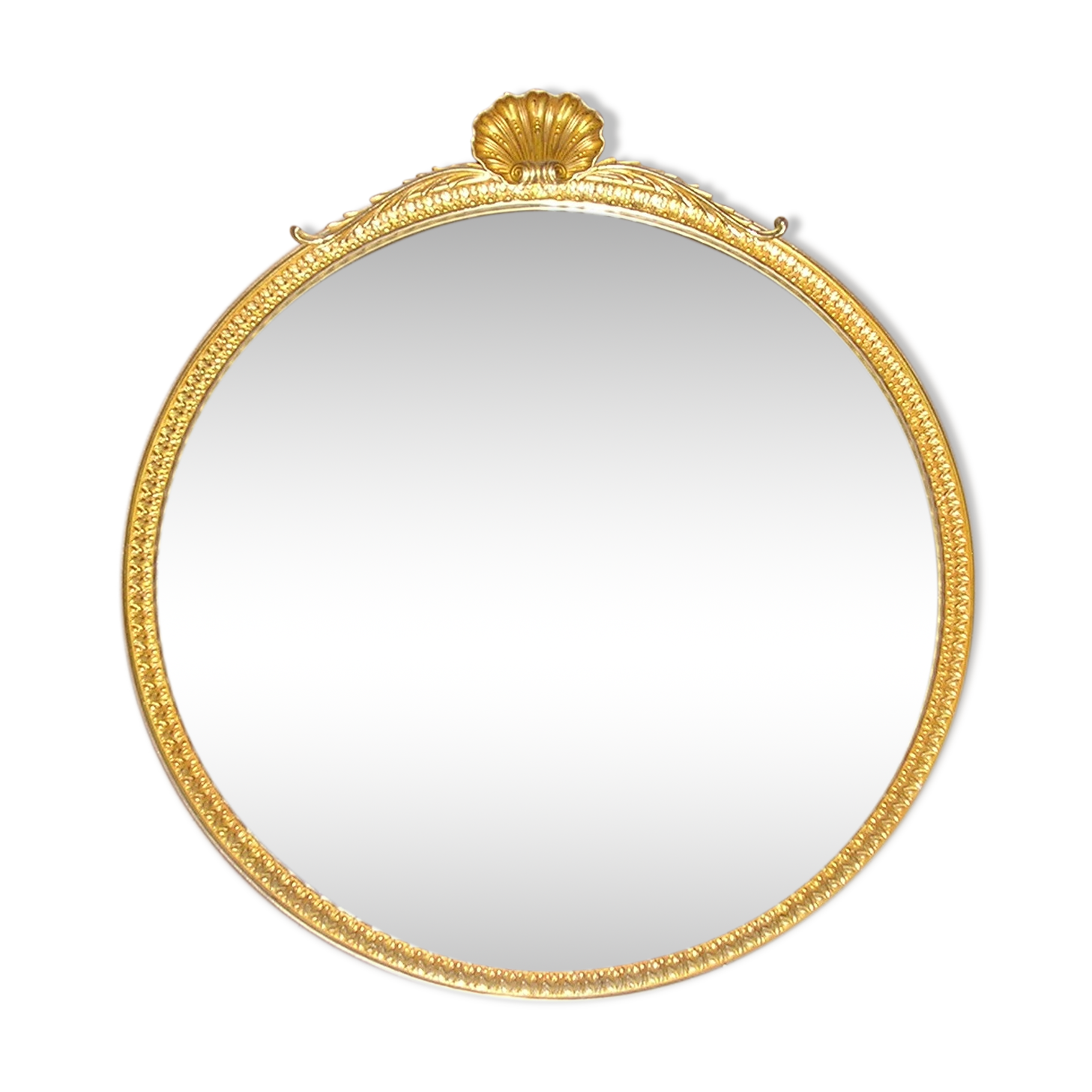 Golden bronze mirror with 55 cm shell
