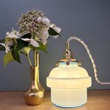 Vintage blue opaline globe pendant light