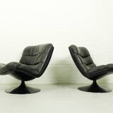 Set of 2 Vintage Dutch design F978 swivel chairs by Geoffrey Harcourt for A