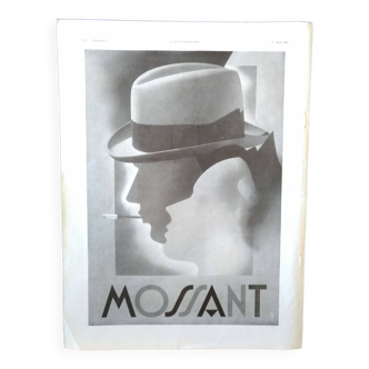 Une publicité papier isure d'une revue d'époque année 1937 chapeaux Mossant