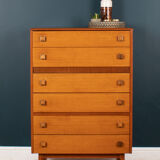 Retro 1960s teak & afromosia tall chest of drawers by homeworthy