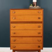 Retro 1960s teak & afromosia tall chest of drawers by homeworthy