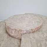 Round Mactan or Fossil Stone Coffee Table by Magnussen Ponte, 1980s
