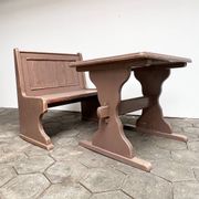 Ensemble table et banc brocante, années 1960