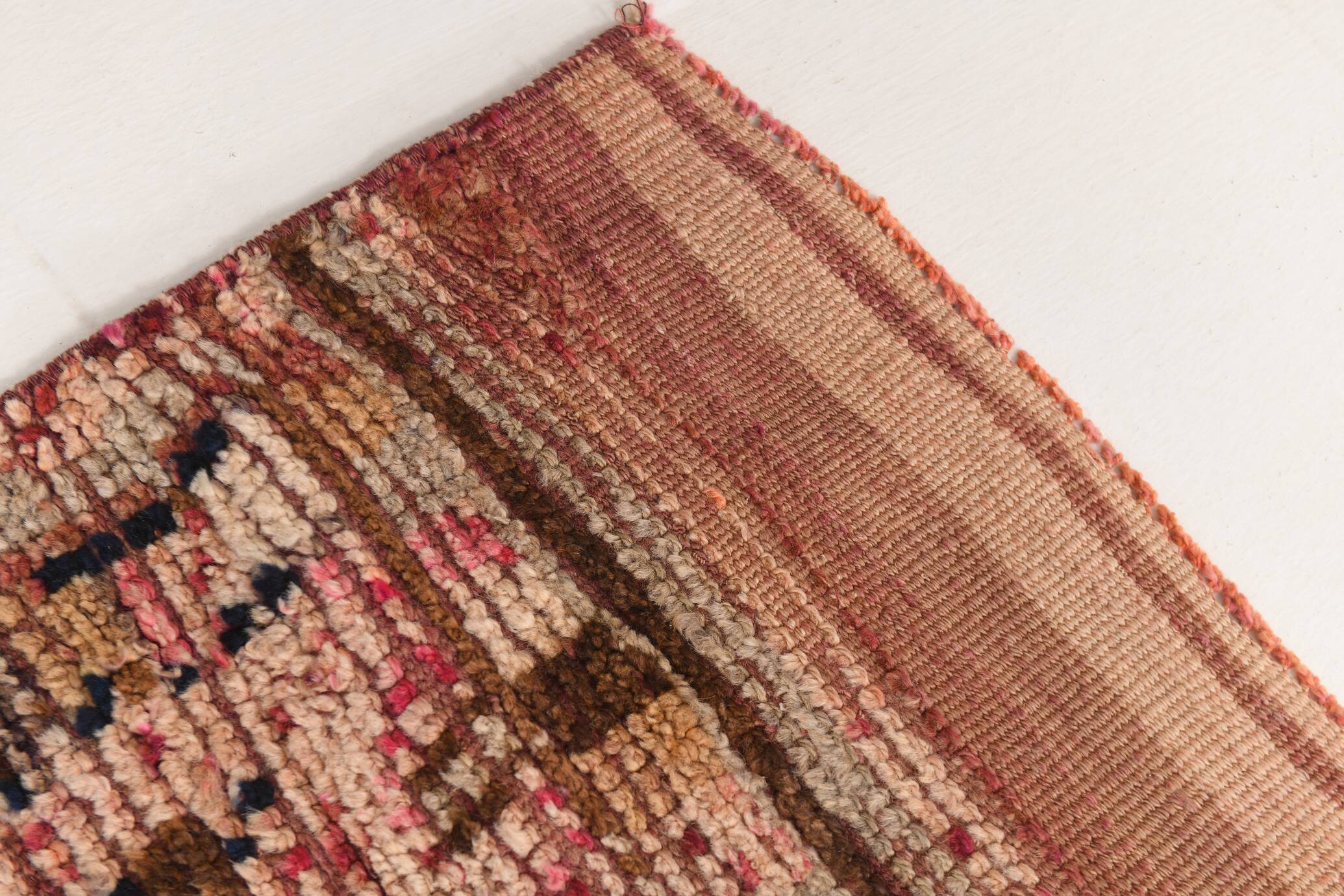 Red Cream Tribal Turkish Runner Rug 88x311Cm SK 18885