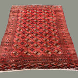 Antique turkmen tekke main carpet, 280x230 cm turkoman bokhara red black beige