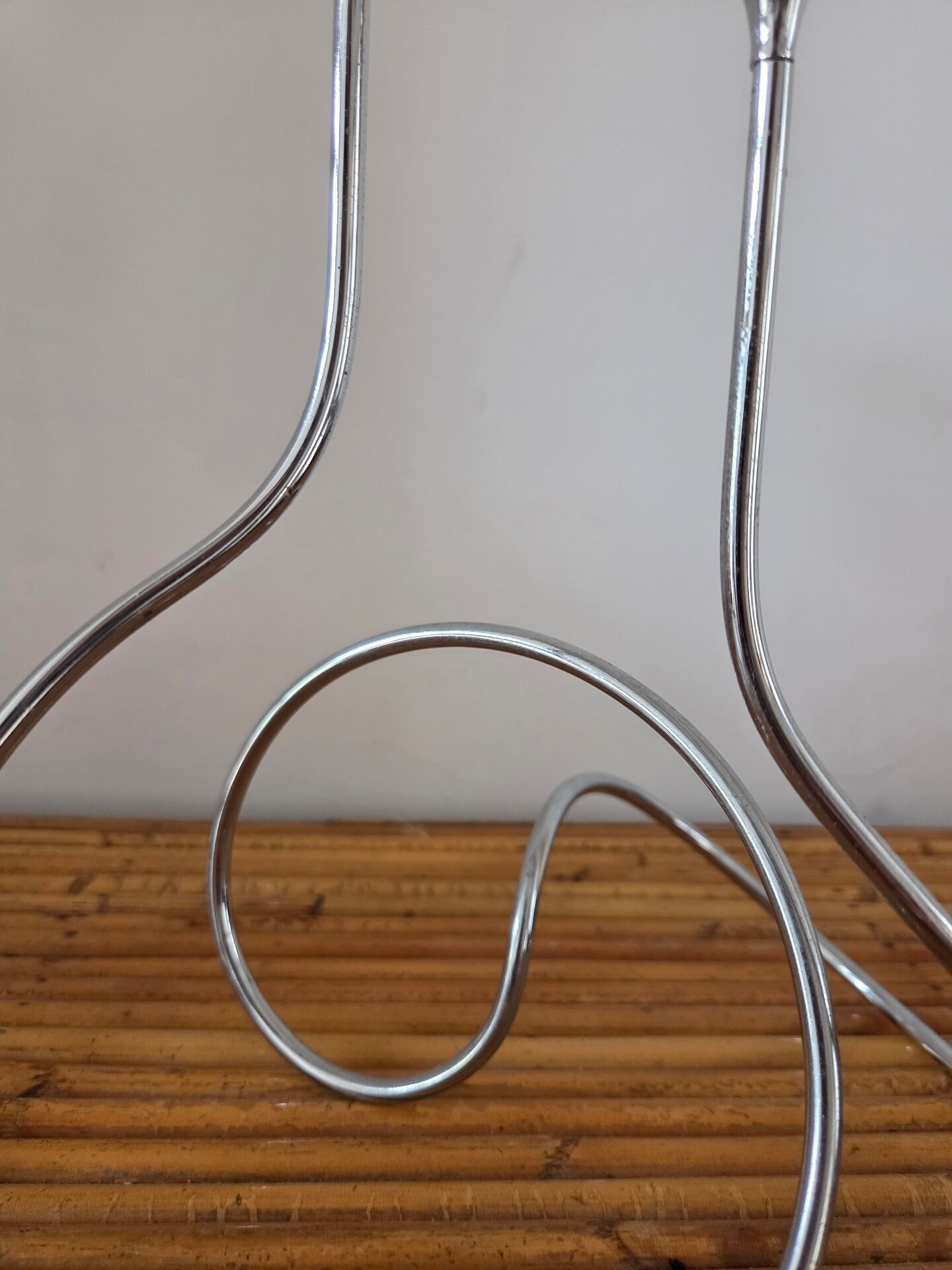 Pair of vintage chrome metal candlesticks