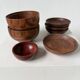 Antique walnut wooden bowls