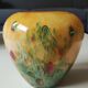 Ovoid-shaped vase, in blown art glass. Speckled inclusions