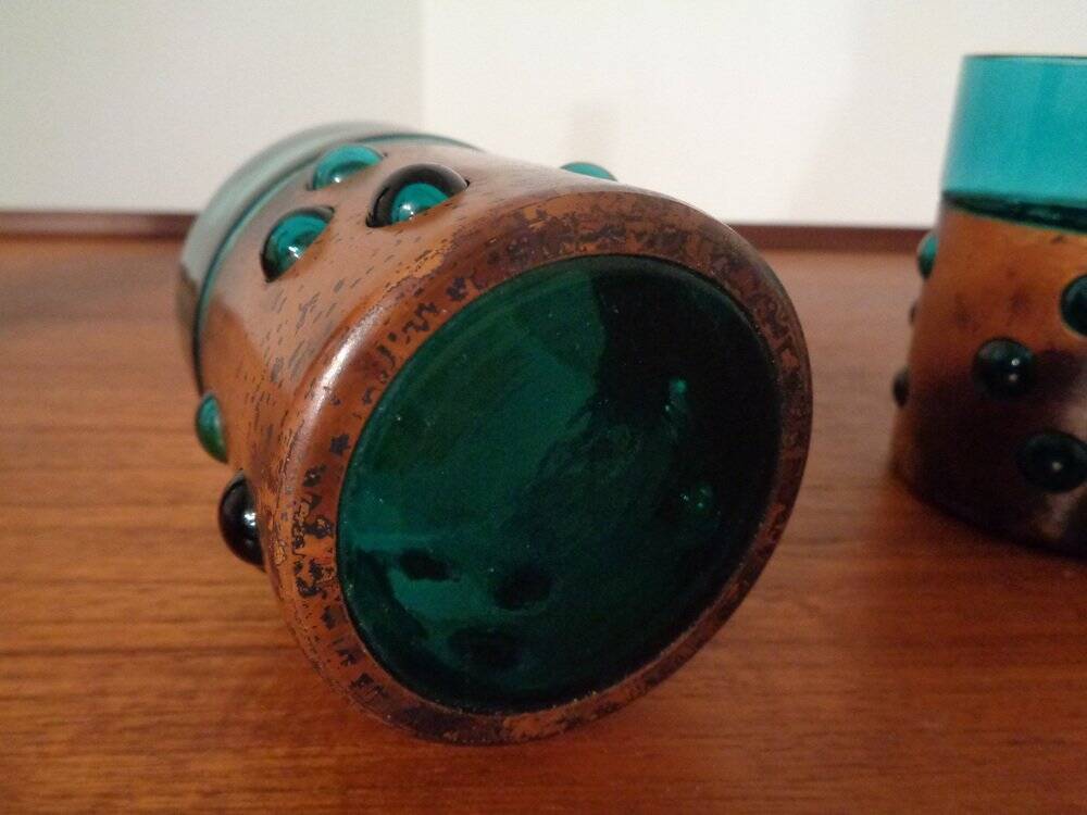 Copper and Glass Set by Nanny Still for Raak Amsterdam, 1970s, Set of 5