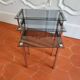 3 nesting tables from the 1970s in smoked glass.