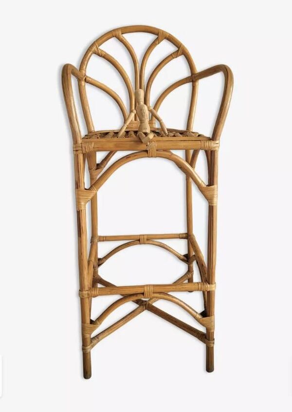 Tabouret haut rotin