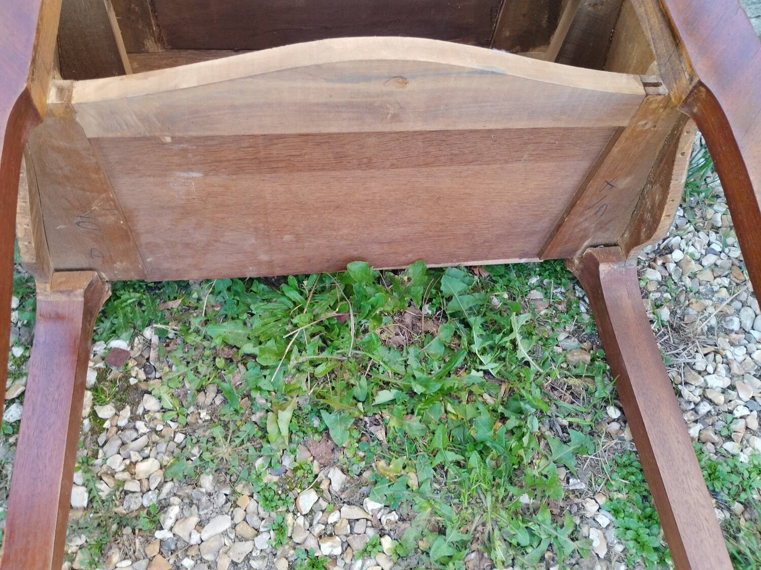 Antique Louis XV style chest of drawers with marble top