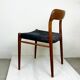 A beautiful pair of modern Scandinavian dining chairs in teak, model 75 by Niels Otto Møller.