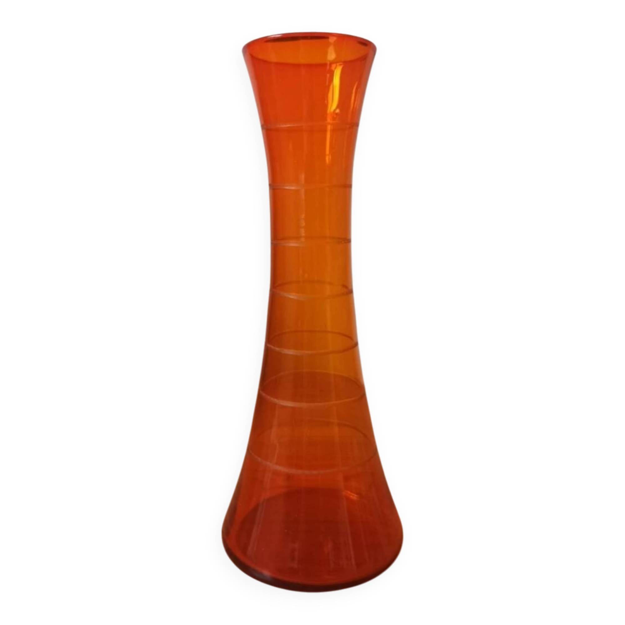 Vintage 70's pop soliflore vase - Hand-carved decor