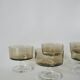 Set of 5 70s Luminarc smoked glass champagne glasses