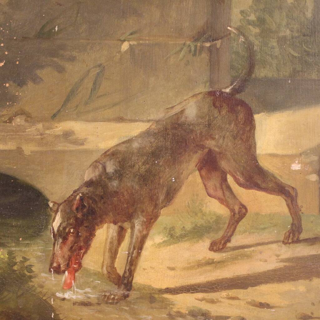 Large 19th century neoclassical painted panel