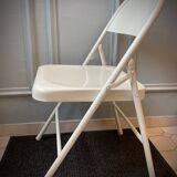 Duo de chaises pliantes en acier années 1980