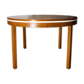 Round table/oval teak and white line, extensions, year 60