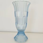 Vase art déco verre bleuté
