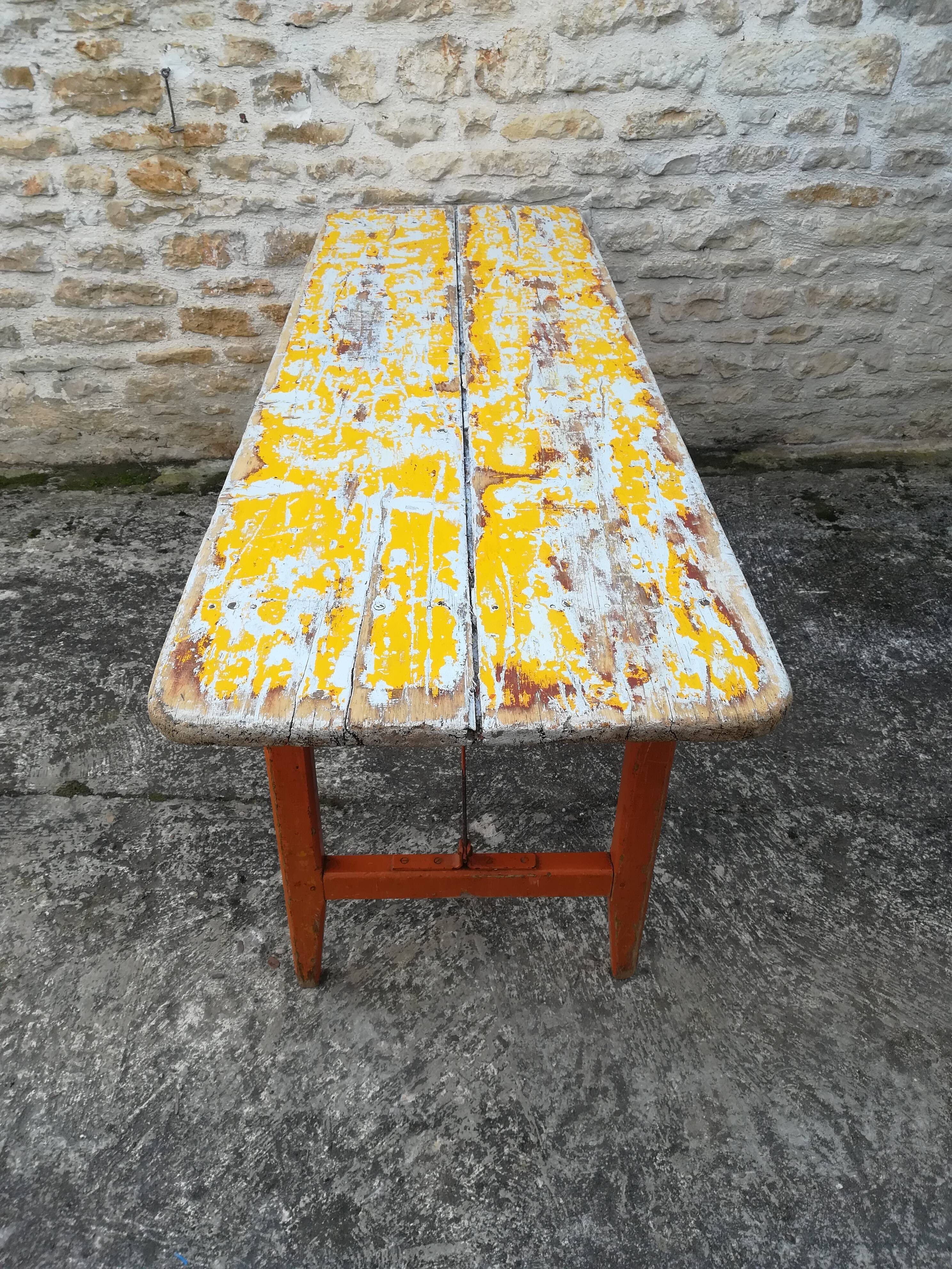 Folding brewery table