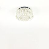 Mid-Century Modern Textured Glass Flush Mount from Limburg, Germany, 1970s