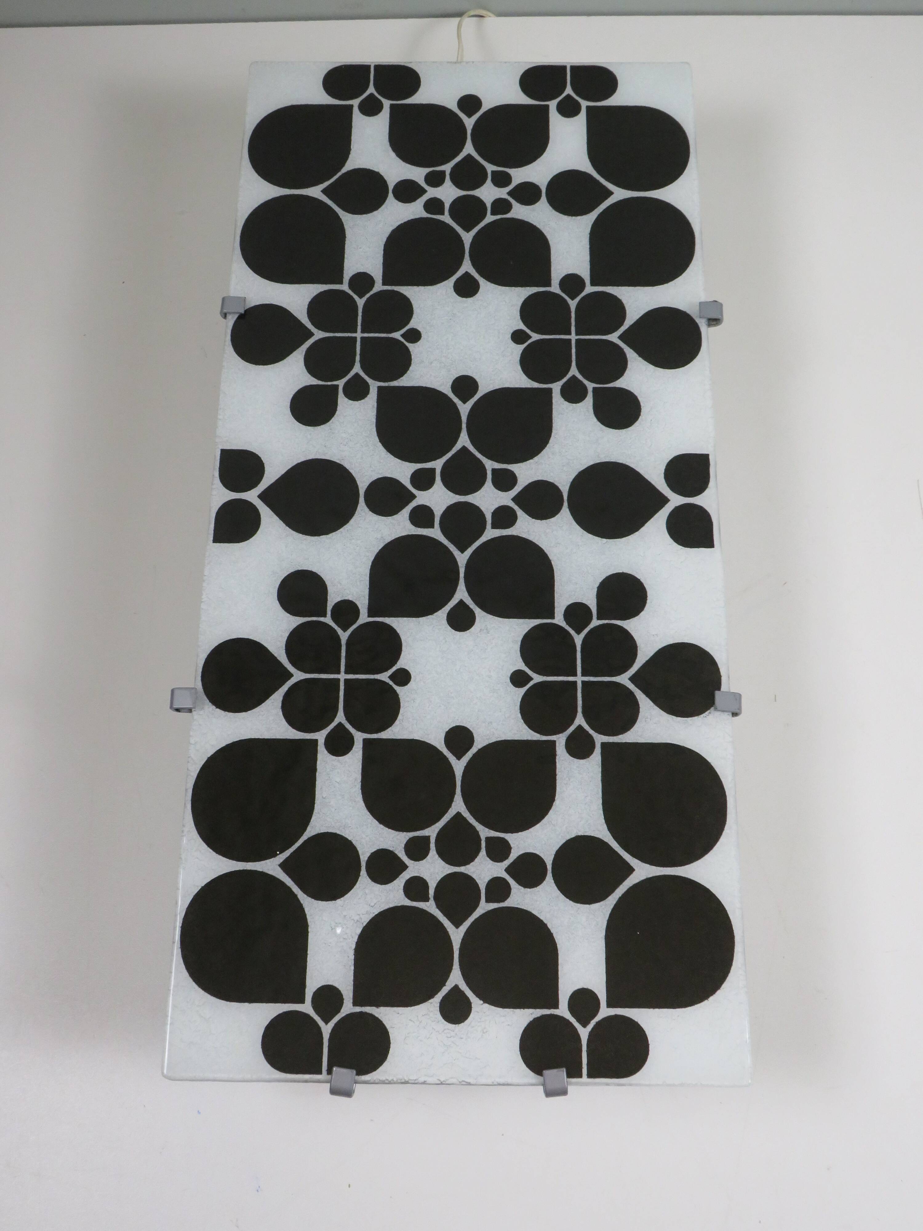 Applique murale postmoderne IKEA, verre décoratif noir et blanc, 1990