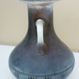 Murano scavo art blown and cut glass vase, ancient Greek style, sandblasted texture