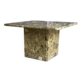 Square travertine coffee table - design 1970