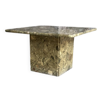 Square travertine coffee table - design 1970