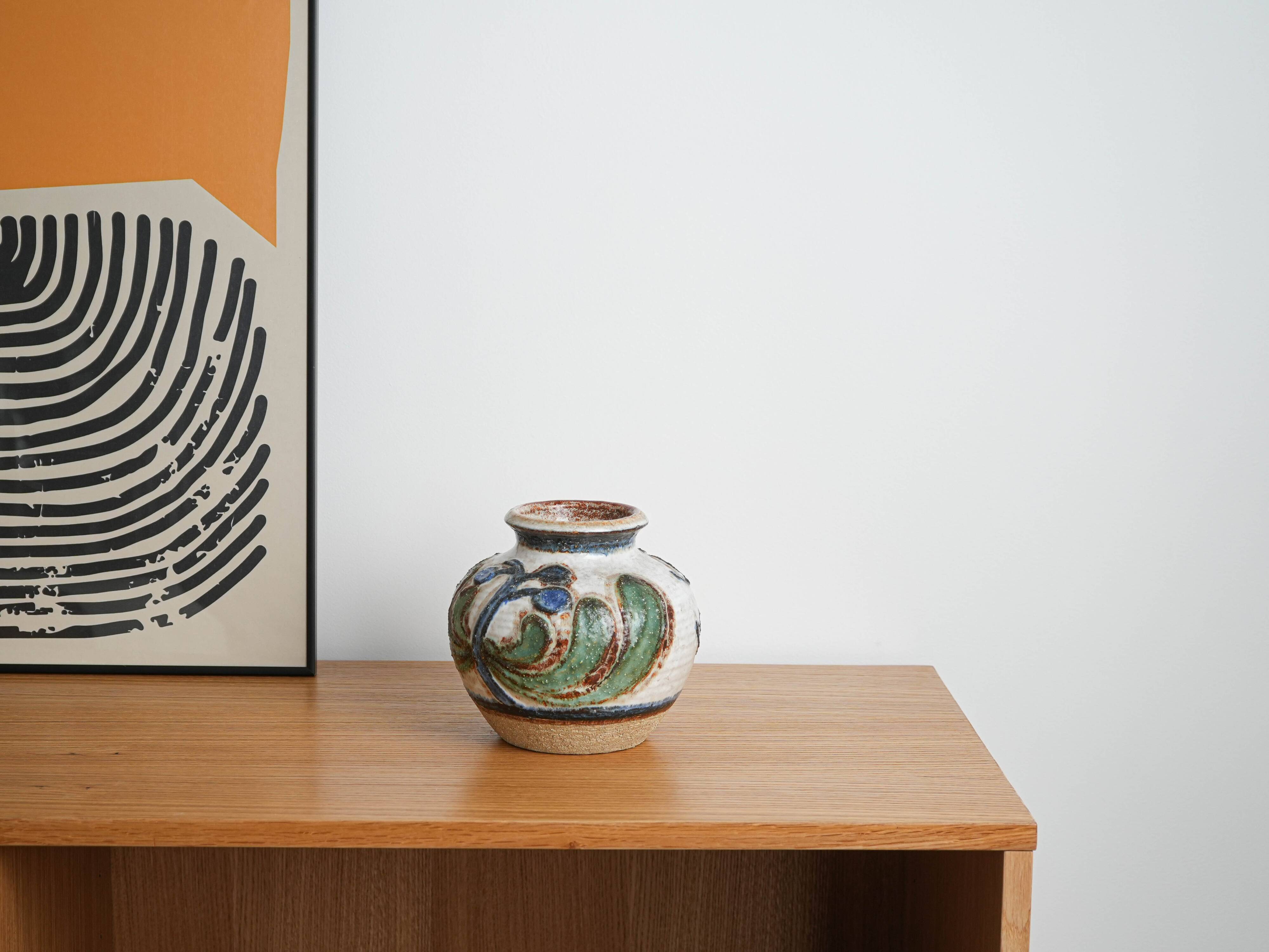 Ceramic vase, Danish design, 1960s, manufactured by Søholm