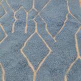 Beni Ouarain Berber rug in glacier blue with relief patterns - 152 x 100 cm