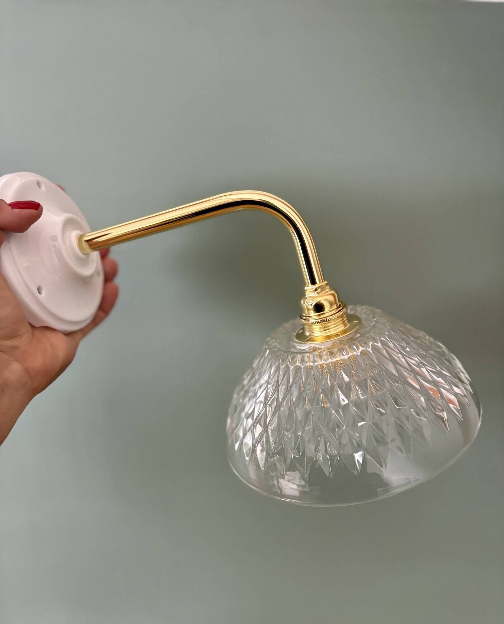 Vintage glass elbow wall light - tableware collection - (ACCV1)